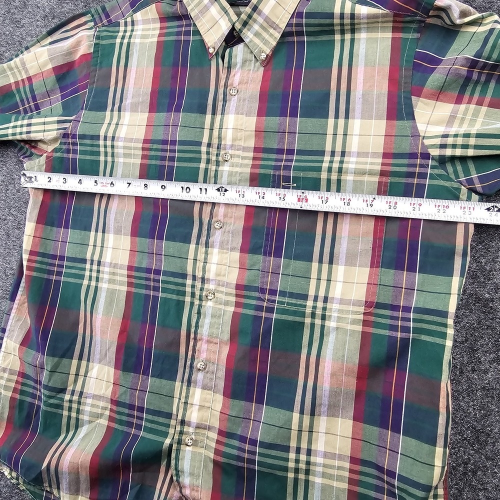 GANT Foxhunt Plaid Men's Large Button Down Shirt Green Purple Preppy Casual - Picture 3 of 5
